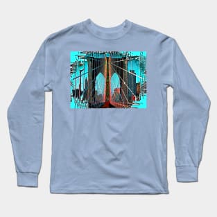 Cartoon Brooklyn Bridge Long Sleeve T-Shirt